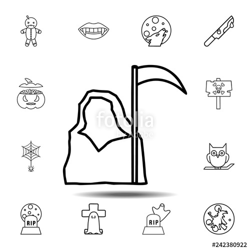 500x500 Grim Reaper Icon Simple Outline Vector Element Of Halloween Icons