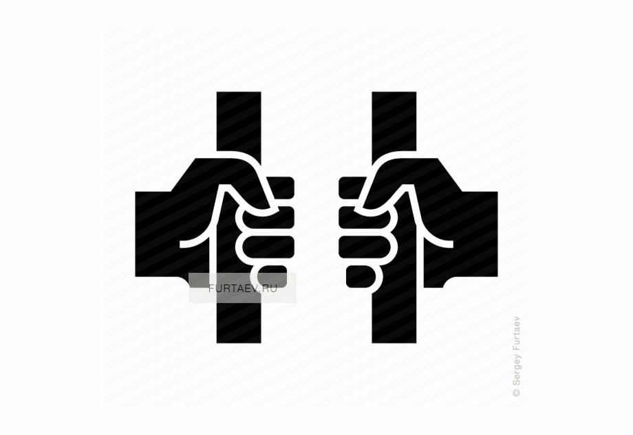 920x633 Vector Icon Of Hands Gripping Prison Bar