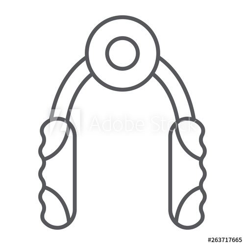 500x500 Hand Gripper Thin Line Icon, Equipment And Training, Expander Sign