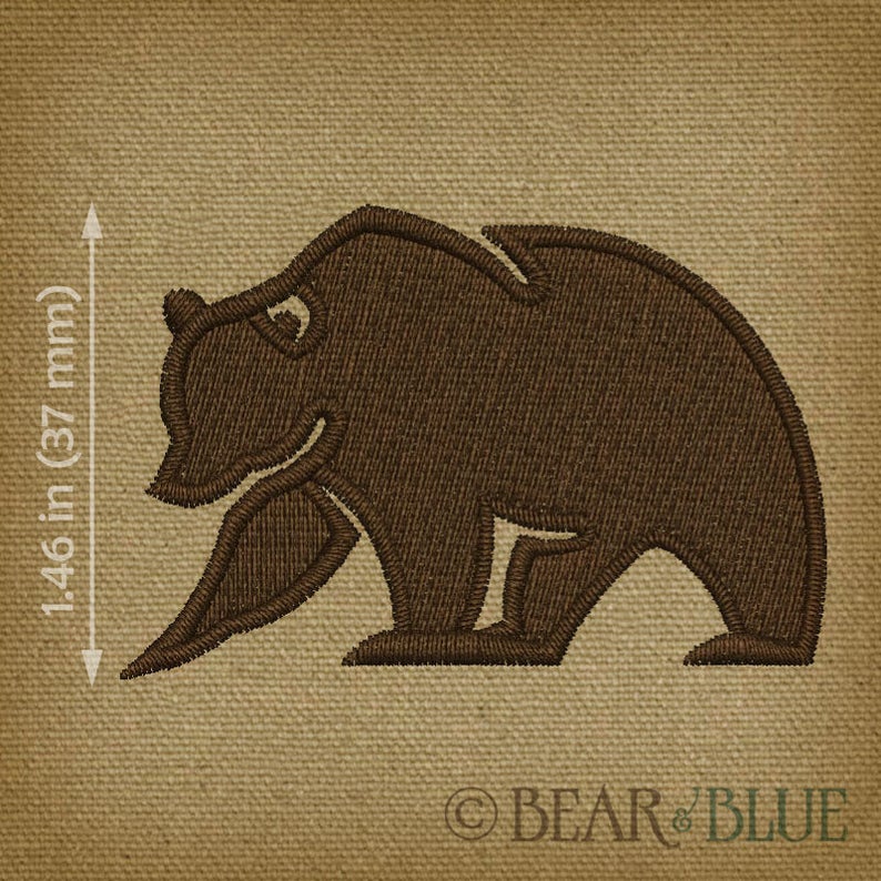 794x794 Grizzly Bear Icon Embroidery Design One Color Small Etsy