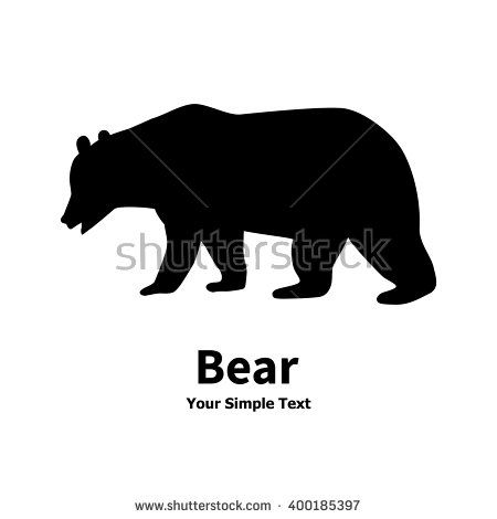 450x470 Vector Illustration Of Black Silhouette Of A Large Bear Drawing