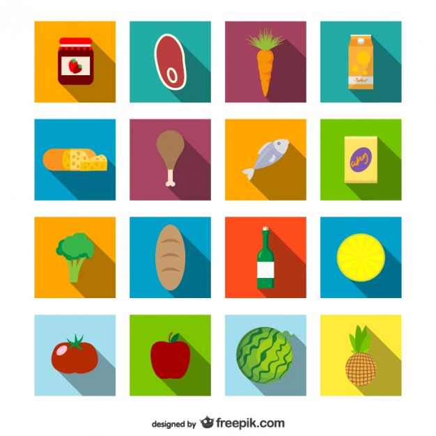 626x626 Supermarket Food Icons Set Vector Free Download