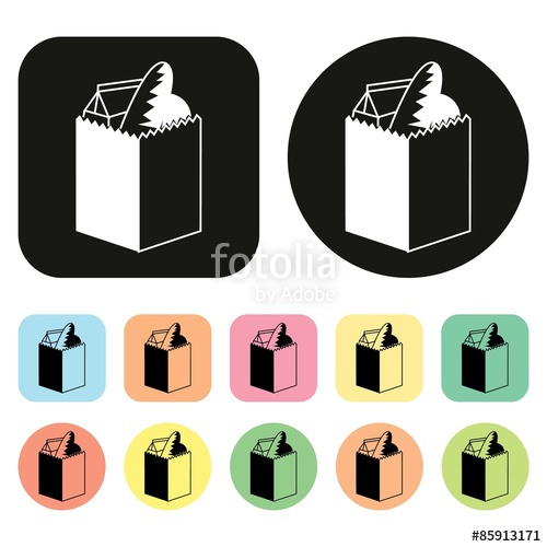 500x500 Supermarket Icon Shopping Icon Grocery Icon Bag Icon Vector