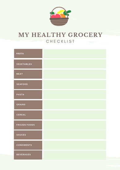 389x550 Green Brown Icon Grocery List