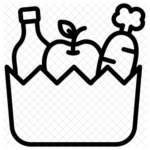 512x512 Grocery Shopping Bucket Icon Of Line Style