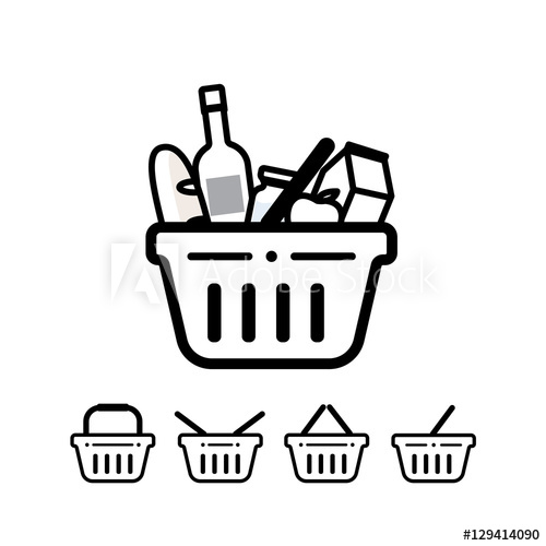 500x500 Grocery Shopping Basket Icons