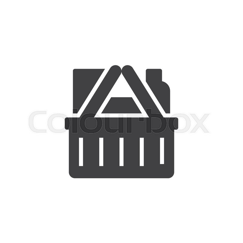 800x800 Grocery Shopping Basket Vector Icon Stock Vector Colourbox