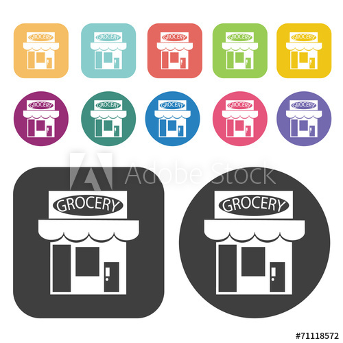 500x500 Grocery Store Icon Store Icon Sets Round And Rectangle Colourf