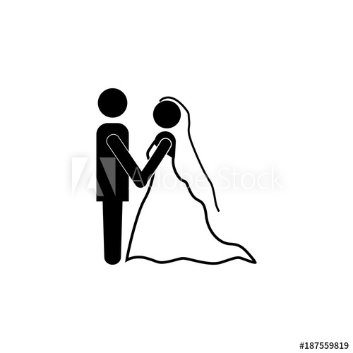 500x500 Silhouette Of The Bride And Groom Icon Lovers Icon Wedding