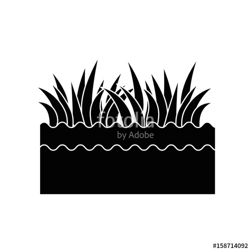 500x500 Grass And Ground Icon Vector Illustration Graphic Design Stock