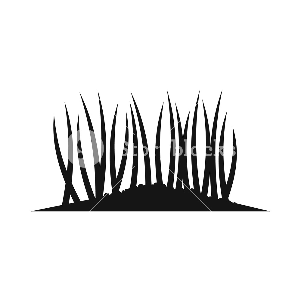 1000x1000 Grass On Ground Icon In Simple Style Isolated On White Background