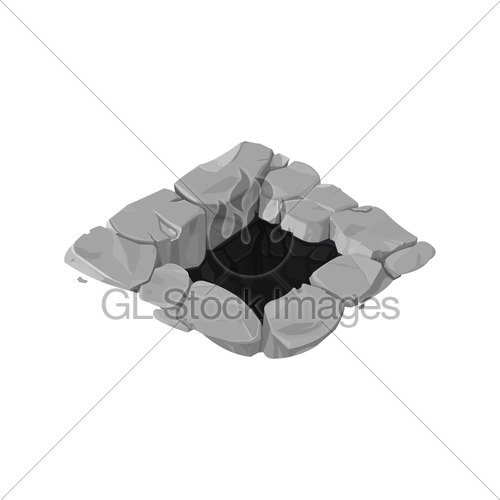 500x500 Isometric Hole In Ground Icon Gl Stock Images