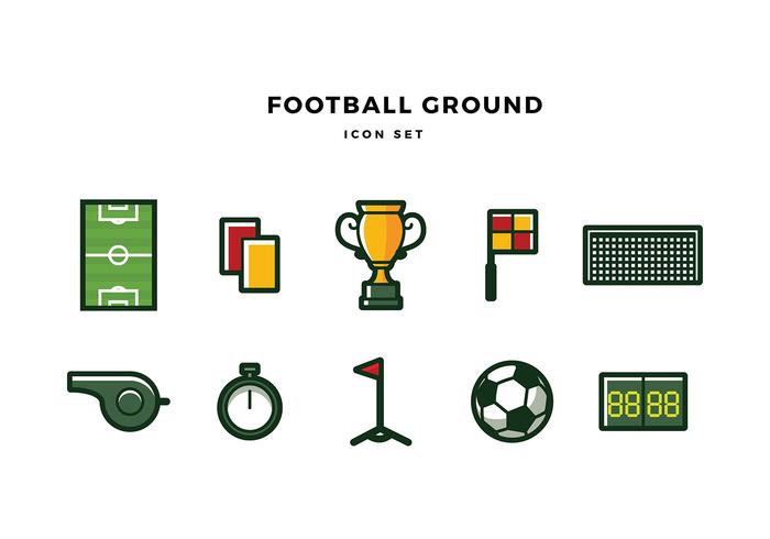 700x490 Football Ground Icon Set Free Vector