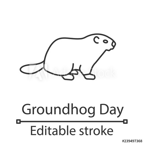 500x500 Groundhog Day Linear Icon