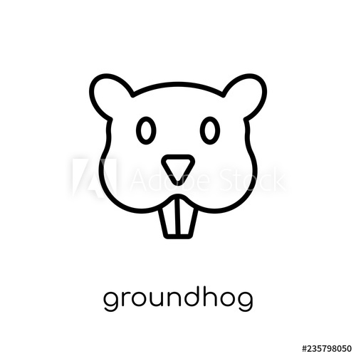 500x500 Groundhog Icon Trendy Modern Flat Linear Vector Groundhog Icon