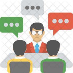 256x256 Group Discussion Icon Of Flat Style