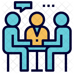 256x256 Group Discussion Icon Of Colored Outline Style