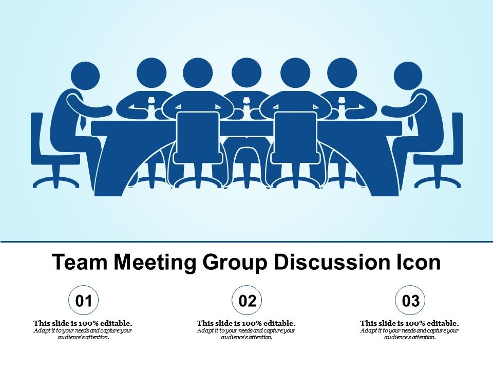 960x720 Team Meeting Group Discussion Icon Powerpoint Presentation