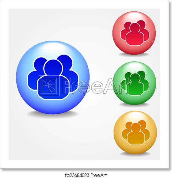 561x581 Free Art Print Of Set Of Colorful Group People Icon Freeart