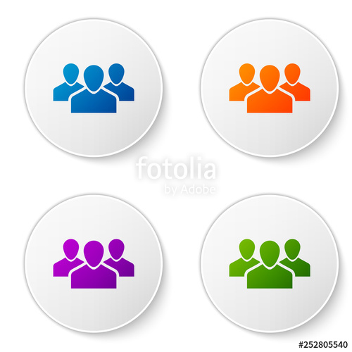 500x500 Color Users Group Icon Isolated On White Background Group