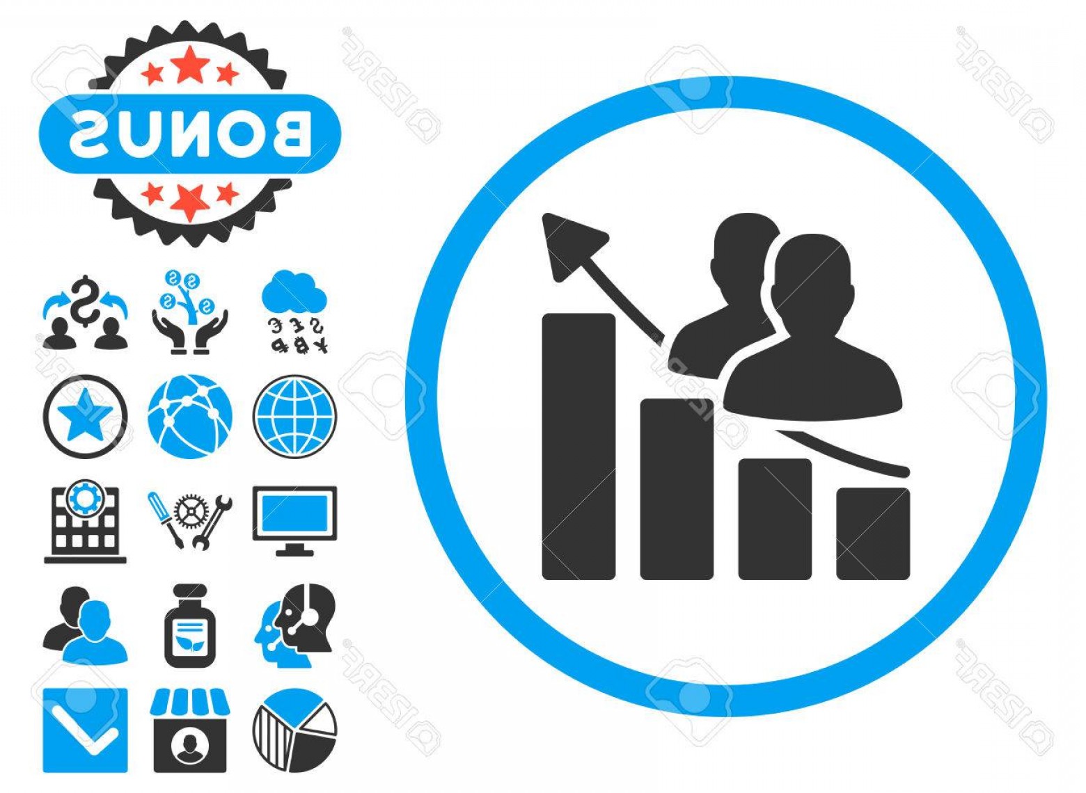 1560x1140 Photostock Vector Audience Growth Chart Icon With Bonus Vector