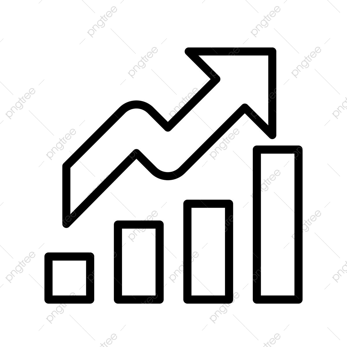 1200x1200 Growth Line Icon, Growth, Icon, Chart Png And Vector