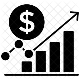 256x256 Revenue Growth Icon Of Glyph Style