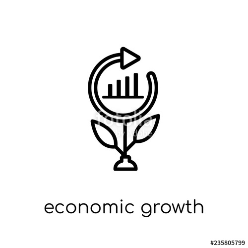 500x500 Economic Growth Icon Trendy Modern Flat Linear Vector Economic