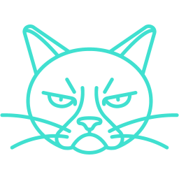 256x256 Free Turquoise Grumpy Cat Icon