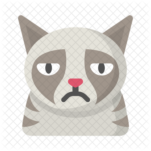 512x512 Grumpy Cat Icon Of Flat Style