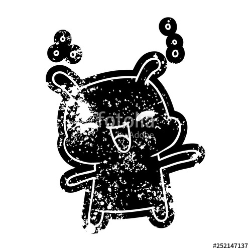 500x500 Grunge Icon Kawaii Cute Happy Alien Stock Image And Royalty Free