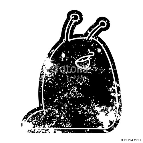 500x500 Grunge Icon Of A Cute Kawaii Slug Stock Image And Royalty Free