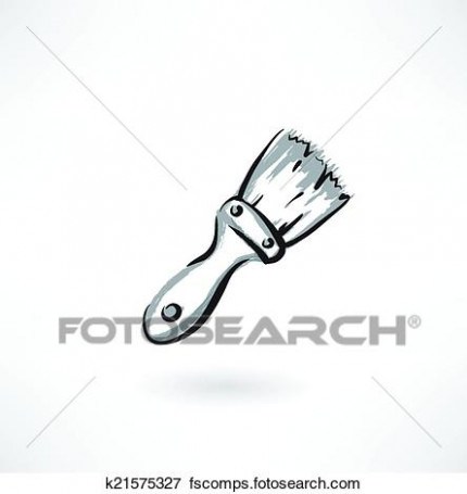 430x455 Clip Art Of Paintbrush Grunge Icon Search Clipart