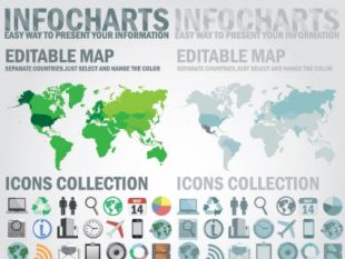310x233 Info Charts Highlight Countries With Grunge Icon Pack Designer Kit