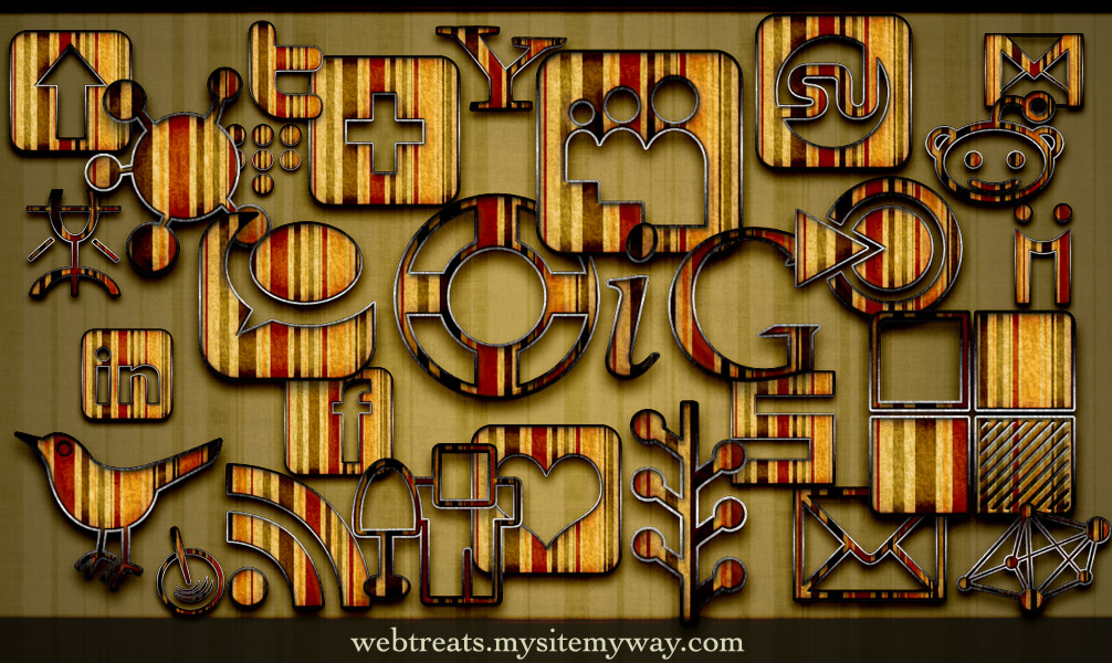 1006x600 Retro Grunge Striped Icons