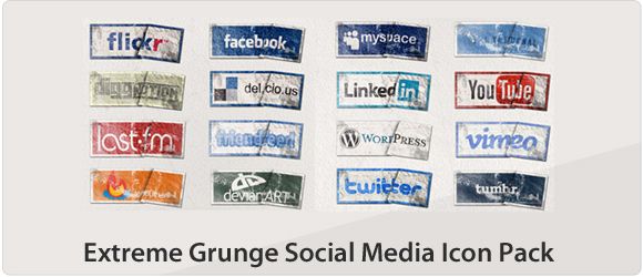 580x250 Design Deck Extreme Grunge Social Media Icon Pack Free Social