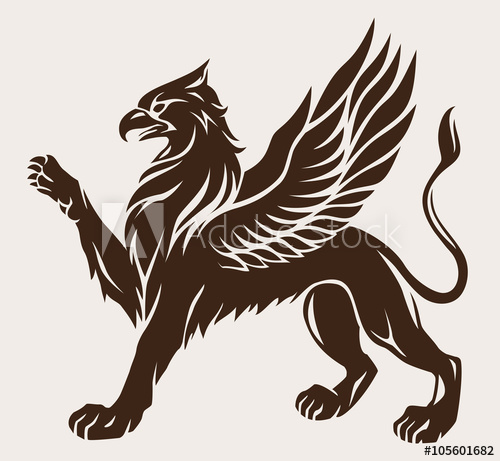 500x461 Griffin Black With Wings Vector Icon Gryphon Symbol