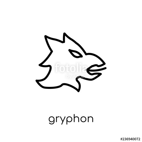 500x500 Gryphon Icon Trendy Modern Flat Linear Vector Gryphon Icon