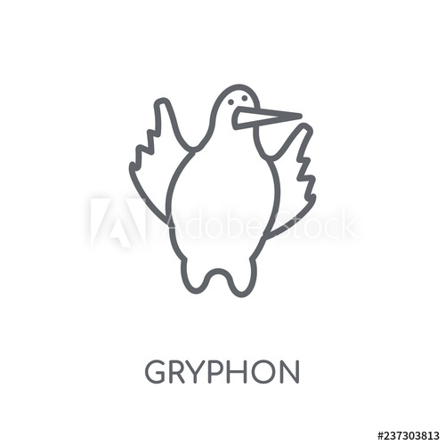 500x500 Gryphon Linear Icon Modern Outline Gryphon Logo Concept On White
