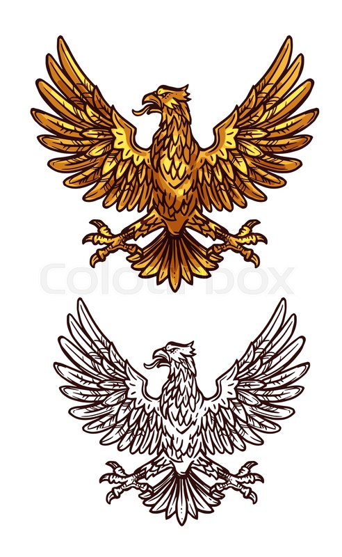 492x800 Gothic Heraldic Eagle Sketch Icon Of Stock Vector Colourbox
