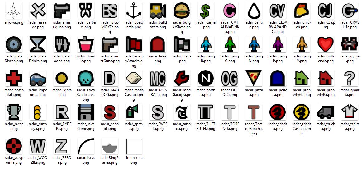 1162x557 Sa Hq Radar Icons For Gta Saampvc View Screenshot