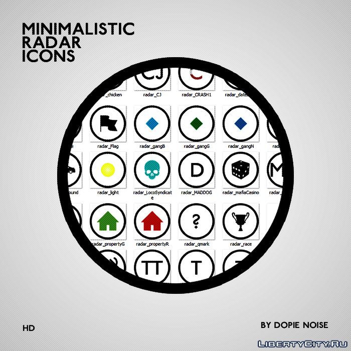 700x700 Minimalistic Radar Icons Hd For Gta San Andreas