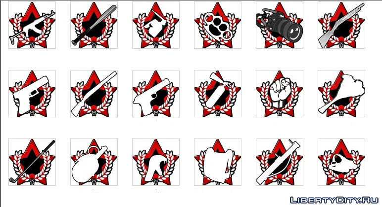 772x420 Icon Pack Red Star For Gta San Andreas