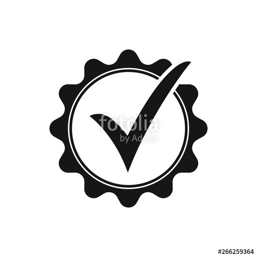 500x500 Quality Guarantee Icon, Check Mark In Seal Icon Stock Image