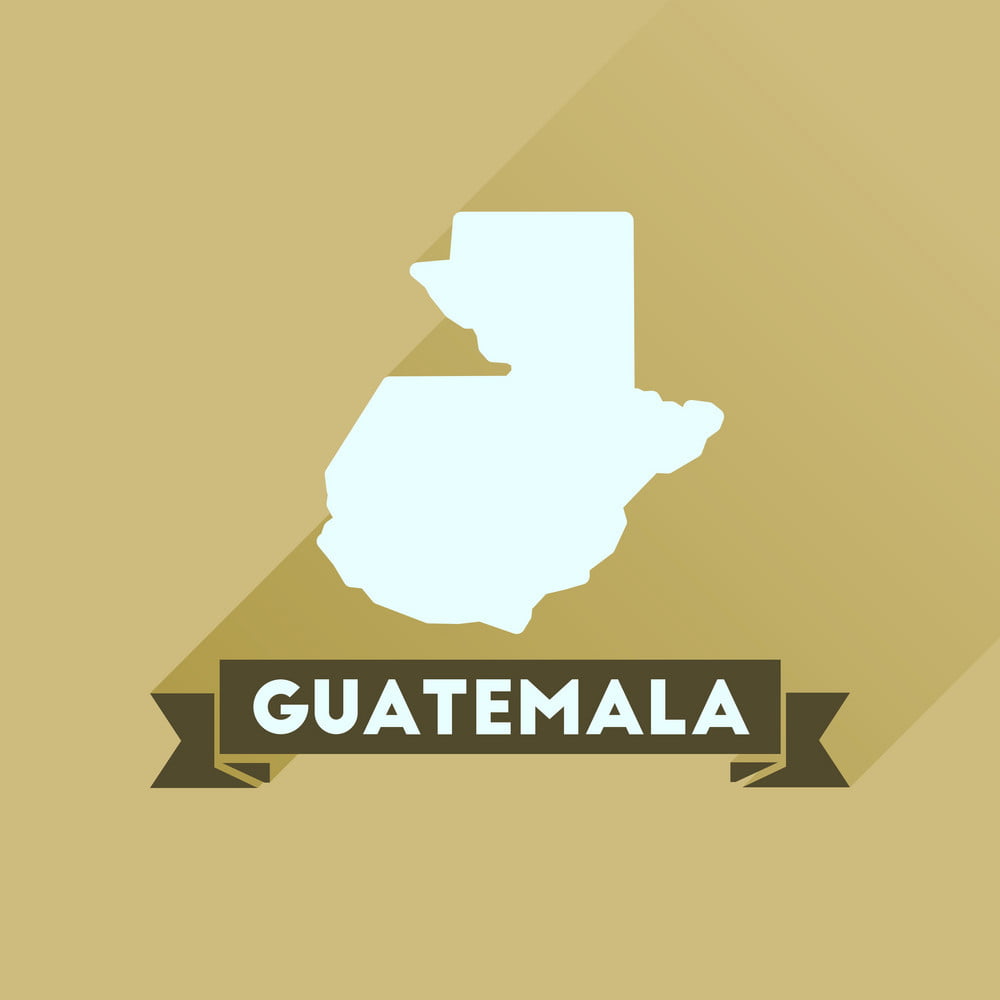 1000x1000 Flat Icon With Long Shadow Guatemala Map Vector
