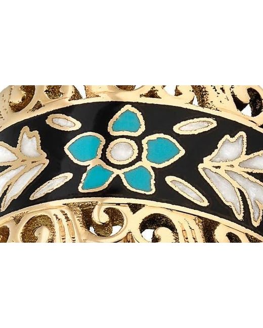 520x650 Gucci Icon Blooms Enamel Band In Yellow Gold