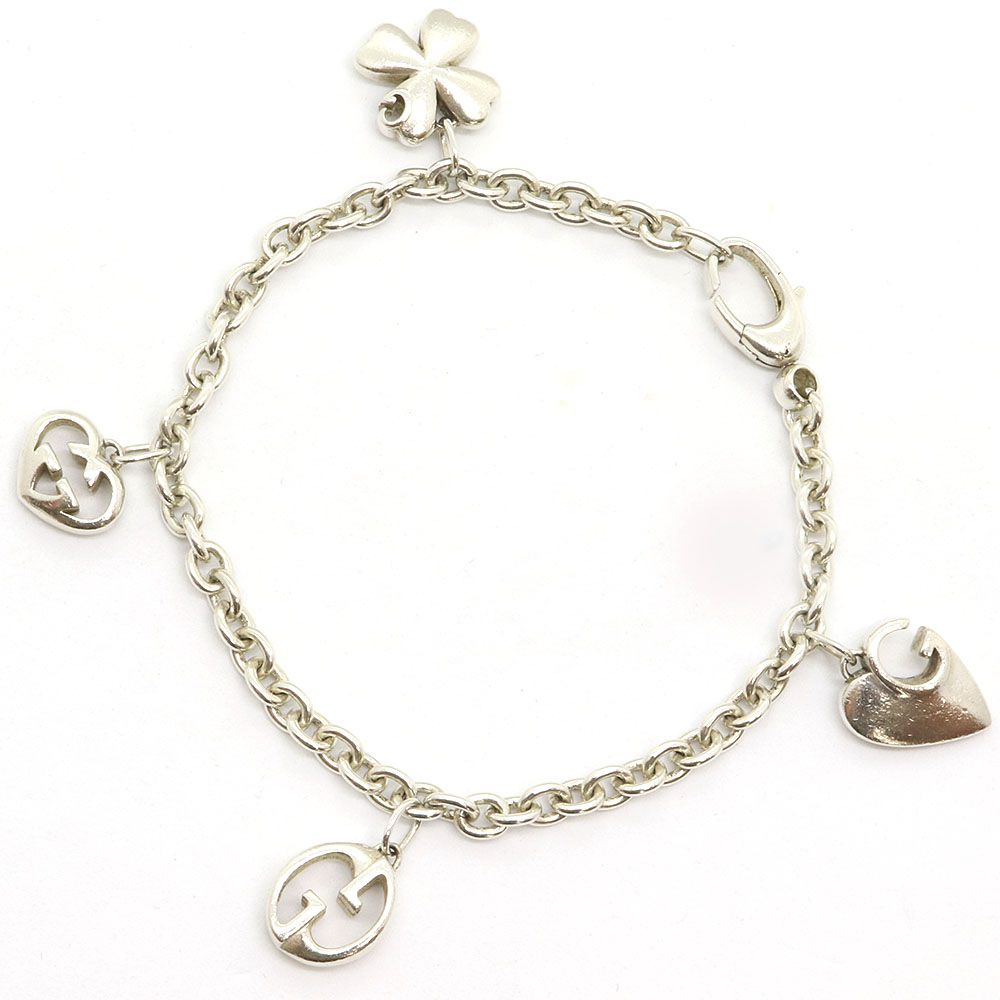 1000x1000 M Brand Gucci Bracelet Icon Charm Sv Silver Used Bangle Gg Heart