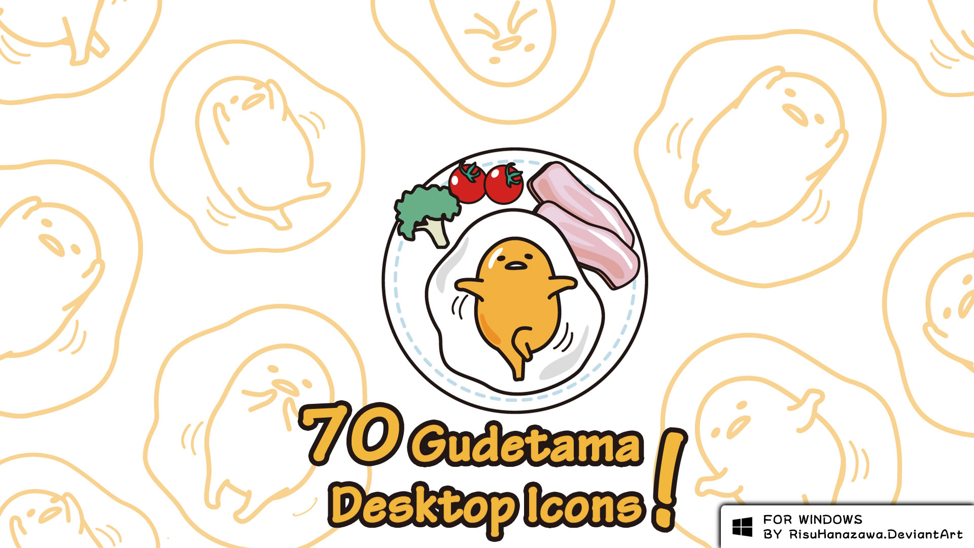 1920x1080 Gudetama Desktop Icons
