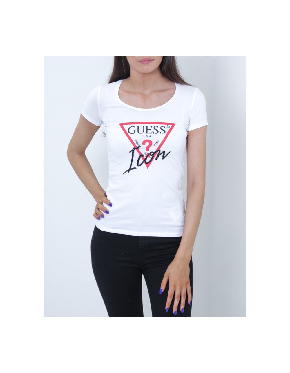 1000x1286 Guess Icon Beaded Tee