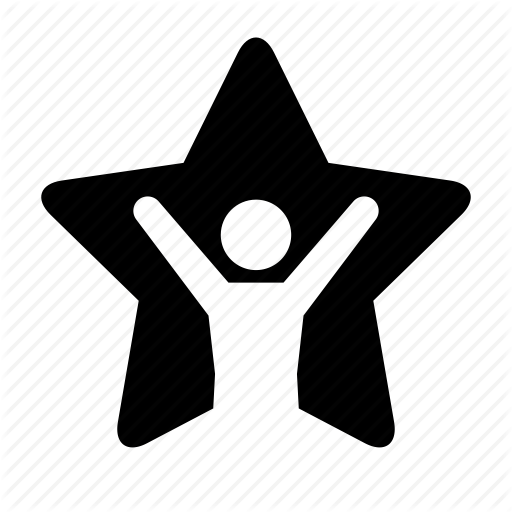 512x512 Hands Up, Person, Speaker, Star, Star Guest, Stick Figure Icon